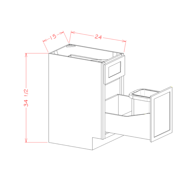 15" Single Trash Pullout Shaker White