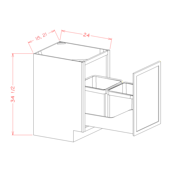 Double Trash Pullout Full Height Base