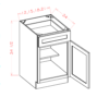 Single Door Single Drawer Base Oxford Sage