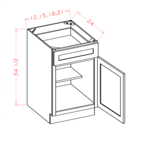 Single Door Single Drawer Base Oxford Sage