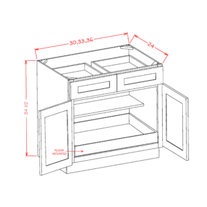 Double Door Double Drawer with Rollout Shelf