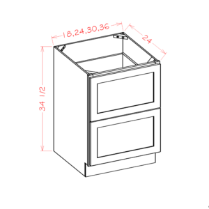 two drawer base shaker white