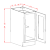 Single Full Height Door Base Oxford Sage