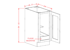 single full height door with rollout shelf base