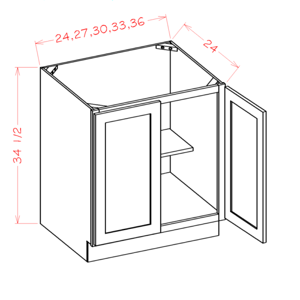 double full height door shaker white