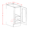 Single Full Height Door Rollout Shelf Base Shaker Antique White