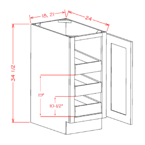 single full height door with rollout shelf base