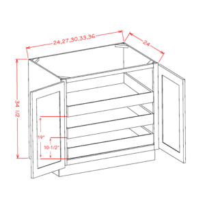 double full height door with rollout shelf base