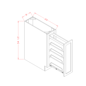 9" spice pullout shaker white