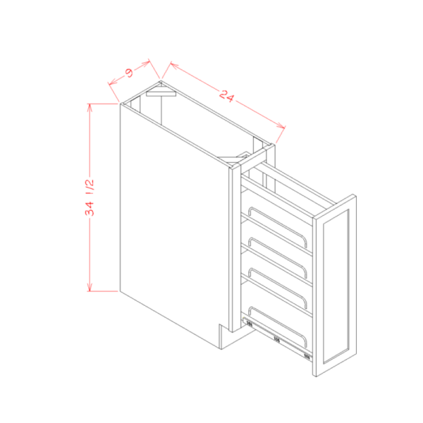 9" spice pullout shaker white