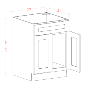 sink base with single false drawer shaker white