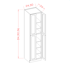 Four Door Utility Cabinet Shaker Antique White