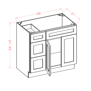 Vanity Combo Base with Drawers Shaker Antique White