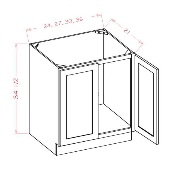 full height door vanity sink base