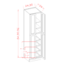 Four Door Utility Rollout Shelf Cabinet Shaker Antique White