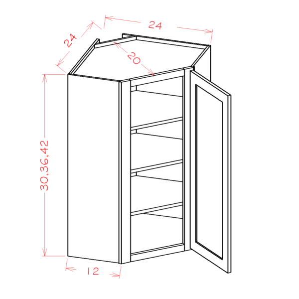 Diagonal Wall Cabinet Shaker Antique White