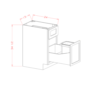 15" Single Trash Pullout Base Oxford Sage