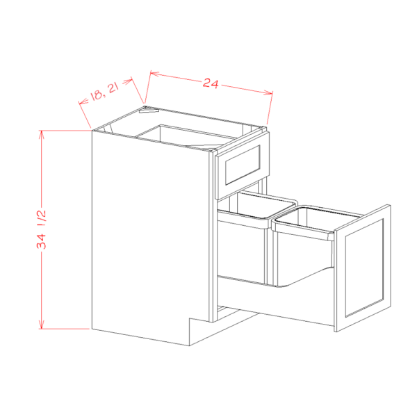 Double Trash Pullout Base Oxford Sage