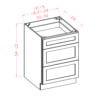 Three Drawer Base Oxford Sage