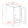Single Full Height Door Rollout Shelf Base Oxford Sage
