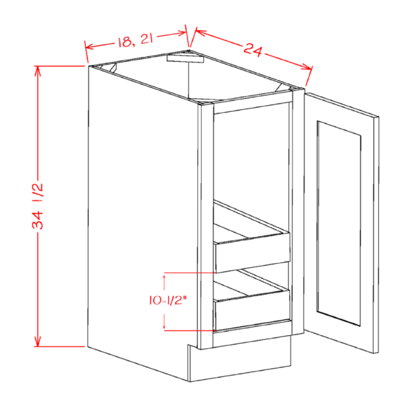 Single Full Height Door Rollout Shelf Base Oxford Sage