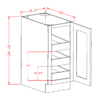 Single Full Height Door Rollout Shelf Base Oxford Sage