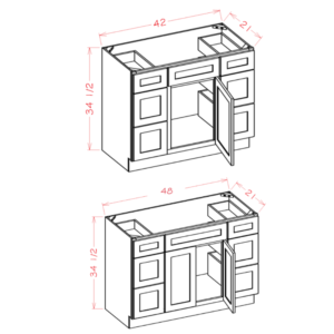 Double Drawer Vanity Combo Base Oxford Sage