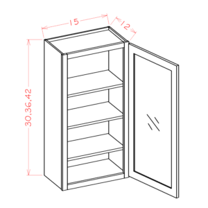 Single Glass Door Wall Cabinet Oxford Sage