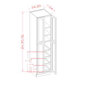 Four Door Utility Rollout Shelf Oxford Sage