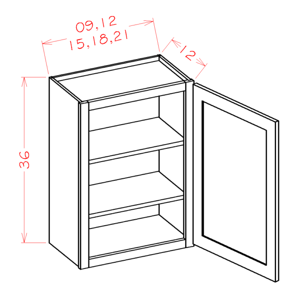 36" High Single Door Wall Oxford Sage